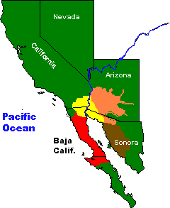 Sonoran Desert regions in Arizona and Mexico